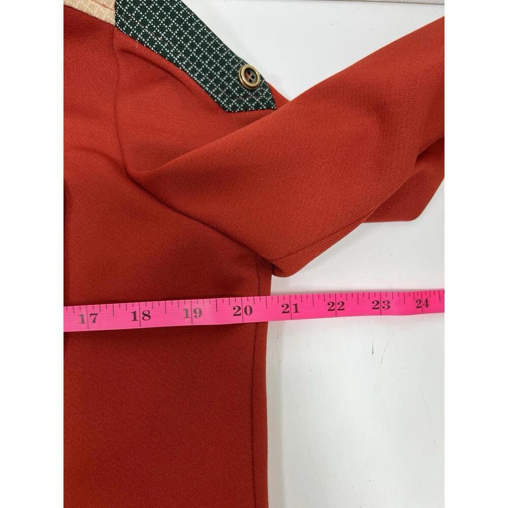 Vintage Grant Ave Fashions Jumper Western Shirt Red Sz 16 Rodeo 70s Women Mod - Picture 6 of 9